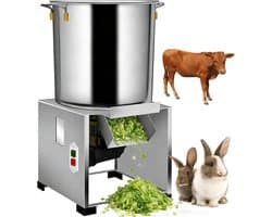 Elektrische Groentesnijder - Keukenmachine Hakker - Voer Bereiden - Krachtige Motor - 10 kg - Zilver