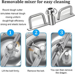 Deegmixer - Keukenmachine Kneedmachine - Bakken Thuis Commercieel - Automatische Timingfunctie - 5kg 8kg Capaciteit - Zilver — thumbnail 5