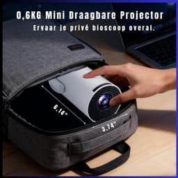 SAVI® Draagbare beamer - Beamer - Projector - Mini Beamer - Wit- 18cm x 17cm x 12cm — thumbnail 3