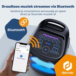 Denver Bluetooth Speaker Party box - Discolichten - Partybox - Incl Microfoon - Luidspreker - BPS370 — thumbnail 3