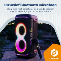 Denver Bluetooth Speaker Party box - Discolichten - Partybox - Incl Microfoon - Luidspreker - BPS370 — thumbnail 2