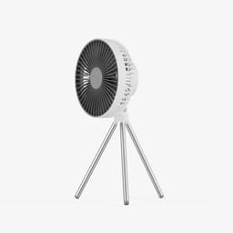 Campingventilator - Tentventilator - Draagbare Ventilator - USB Oplaadbaar - Met Statief - Met Haak - 3 Snelheden - 4000 mAh - Wit — thumbnail 1