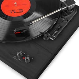 Retro platenspeler met platenkoffer - Fenton RP165B - Met Bluetooth en speakers - Zwart — thumbnail 2