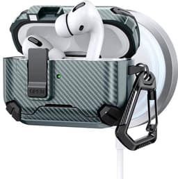 Telestore - AirPods Pro 3 Carbon hard case cover - Carbon hybride groen hoesje Beschermhoes - AirPods pro 3 Cover - hoesje geschikt voor Apple Airpods pro 3 - groen - Carbon hard cover - met MagSafe functie — thumbnail 1