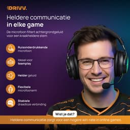 Drivv. PRO Draadloze Gaming Headset met Microfoon - Bluetooth Game Headset geschikt voor PS4, PS5 en PC - Gaming Koptelefoon - Draadloos 2.4GHz — thumbnail 2