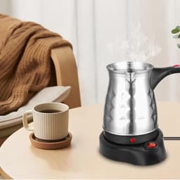 Ynkkvre - Turkse koffiemachine - elektrische koffieketel 500 ml - RVS - geschikt voor Turkse koffie en espresso - draagbaar en geschikt voor reizen — thumbnail 4