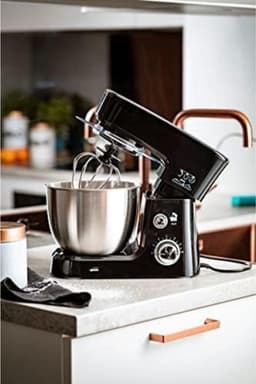 Aurixi® Mixer met Mengkom - Keukenmachine - Keukenrobot - Inclusief Accessoires - Zwart - 38cm x 24cm x 32cm — thumbnail 5