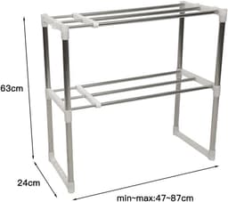 Magnetronrek Staand met 2 Verdiepingen en Haken - RVS Werkbladplank — thumbnail 1