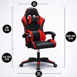 Bayt Gamestoel - Gaming chair - Gamingstoel - Comfort gamer stoel - Zwart en rood — thumbnail 2