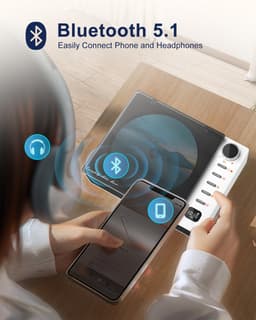 Draagbare CD-speler - Bluetooth en ingebouwde luidspreker - Oplaadbaar - Wit — thumbnail 5