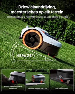 Robotmaaier – Grasmaaier – Automatische Maaier – Tuinmaaier – Robot Grasmaaier – Driewielaandrijving – Maait Hellingen Tot 45% — thumbnail 2