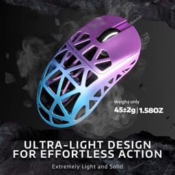 ATTACK SHARK R2 - Draadloze Gaming Muis - Magnesium Alloy - PAW3950MAX - Ultralichte(45g)- Wired/2.4G/BT5.2 - 42000DPI - Twilight Purple — thumbnail 3