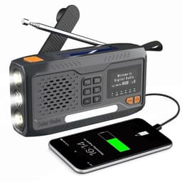 Noodradio DAB+ & FM met Bluetooth – Zonnepaneel - Handslinger - Zaklamp - SOS Alarm - USB-C Oplaadbaar – Outdoor & Noodpakket — thumbnail 1
