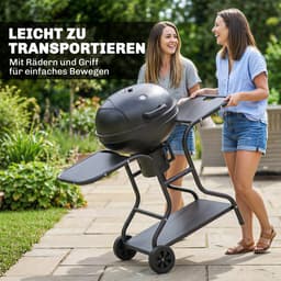 Outsunny Ronde barbecue-Metaal, Kunststof-129L x 63,5B x 106,5H cm-Zwart — thumbnail 4