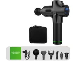 massage gun - massage apparaat - spiermassager - mini-massager - elektrische massager - zwart - ABS