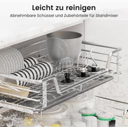 Keukenmachine - Deegmachine Mixer - Bakken en Koken - Krachtige 1300W Motor - 5 Liter Kom - Zwart — thumbnail 5
