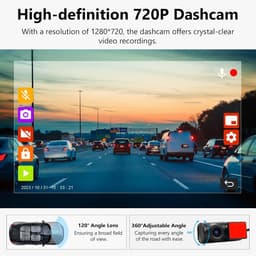 Dash Cam - Auto Recorder Camera - Veilig Rijden - 120 Graden Groothoek - 1280 x 720P - Zwart — thumbnail 3