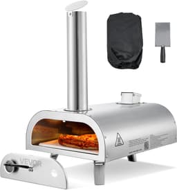 VEVOR Outdoor Pizzaoven 12 Inch Pelletpizzaoven, Draagbare Pizzaoven met Ingebouwde Thermometer, Houtgestookt, Pizzasteen, Pizzaschep en Draagtas, Roestvrijstalen Pizzamaker, voor Tuin en Kamperen — thumbnail 1