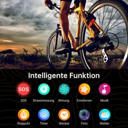 Sytifro Smartwatch D28 - Outdoorhorloges - 1.46'' Display - Smartwatch Heren en Dames - Belfunctie - IP68 Waterdicht - 120+ sportmodi - Stappenteller - Hartslagmeter - Saturatiemeter - Sport Horloge - Geschikt voor iOS/Android- 350 mAh - Zwart — thumbnail 3