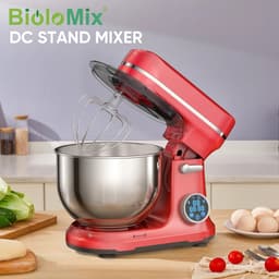 Shopwizz Keukenmachine - Met Mengkom - OLED Scherm - Incl. Garde, Deeghaak en Platte Haak - 11 Snelheden - Blender - Mixer - 2000W - 6.2L - Rood — thumbnail 4