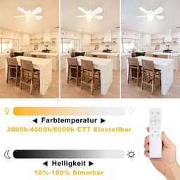 50 cm plafondventilator met verlichting en afstandsbediening - ideaal voor badkamer, keuken, slaapkamer en garage — thumbnail 4