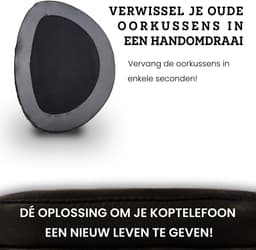 Somstyle Oorkussens Met Hoofdband Geschikt Voor Sennheiser HDR165 HDR175 HDR185 HDR195 / RS165 RS175 RS185 RS195 Koptelefoon - Zacht Schuim - Eiwitleer - Zwart — thumbnail 3