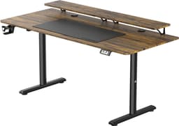 Ultradesk HIGHLANDER XXL – Bureau voor Gaming, Kantoor & Home Office – Bruin – 160 x 70 cm – Elektrisch verstelbaar – Ergonomisch — thumbnail 4