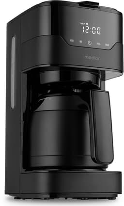 MEDION koffiezetapparaat met thermoskan en timer (filterapparaat, 8 kopjes, 1,2 liter, 900 watt, 3 standen, warmhoudfunctie, timer, anti-druppel, display, MD18458) roestvrij staal — thumbnail 1