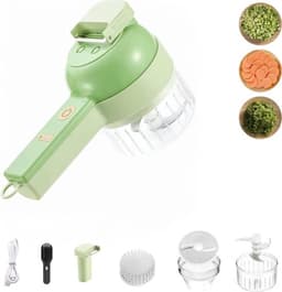 Elektrische Groenteversnipperaar- Knoflook ui- USB Oplaadbaar- Keukenmachine met Reinigingsborstel- 2 Messen- Lepel en Aardappelschiller — thumbnail 1