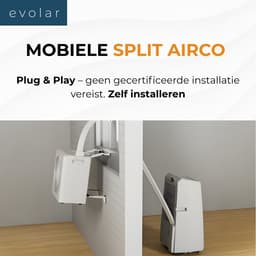 Evolar Mobiele Split Airco Zonder Afvoerslang - 4-in-1 - 12000BTU - met Luchtontvochtiger - Voor Slaapkamer - WiFi - Zonder Afvoer / Slang - EVO-SAP12CHW — thumbnail 3
