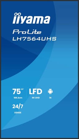 Monitor Iiyama LH7564UHS-B1AG 75" 4K Ultra HD — thumbnail 5