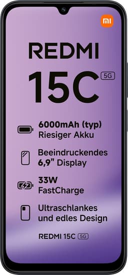 XIAOMI Redmi 15C 5G - 128 GB Zwart — thumbnail 5