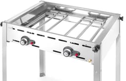 HENDI Green Fire barbecue – 2 branders – geëmailleerde gietijzeren bakplaat – 11,6 kW – 740x615x825 mm — thumbnail 2