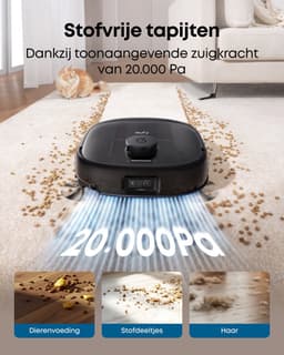 eufy Omni E25 - Robotstofzuiger met Vervangingssets - HydroJet dweilsysteem - 20.000 Pa zuigkracht - DuoSpiral borstels die ontklitten - CornerRover arm voor het schoonmaken van hoeken - alles-in-één station — thumbnail 4