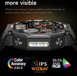 WizBay Premium Select® Smartwatch 1.39 AMOLED - CHATGPT Voice Assist - Bellen - GPS - Altitude Luchtdruk Meter - Kompas - Hart Monitor - O2 Bloeddrukmeter - Multi Sport Modi - Slaap - Message - Smartwatches - Zwarte Case - Zwarte TPU Band — thumbnail 2
