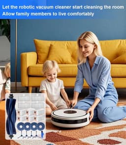 20-delige accessoireset voor Eufy Omni C20, reserveonderdelenset voor eufy Omni C20, 1 hoofdborstel, 4 filters, 4 zijborstels, 4 doeken, 6 stofzakken, 1 kleine reinigingsborstel — thumbnail 3