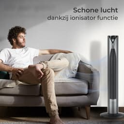 CoolHome CF2206 - Torenventilator met afstandsbediening - Ventilator staand met Luchtreiniger - 96 CM - Dimbaar LED scherm - Cool grey — thumbnail 4