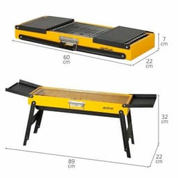 Barbecue Draagbare Aktive Staal 89 x 32 x 22 cm Geel — thumbnail 1