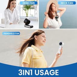 Mini Ventilator –Tafelventilator & Nekventilator – 3600mAh USB Ventilator – 5 Snelheden – Handventilator met LCD Display – Oplaadbaar – Sterke Wind – 180° Verstelbaar-Groen — thumbnail 3