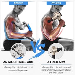Massage Pistool - Verstelbare Arm - Diepe Weefsels - Ergonomisch Handvat - Draagbaar - Atleten - Pijnlijke Spieren Massage gun — thumbnail 2