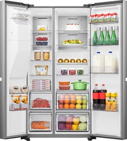 Hisense RS818N4IID Amerikaanse koelkast – 632L – RVS – Water- en ijsdispenser – No Frost – Stil (35dB) – Inverter compressor – Energielabel D – Vaste wateraansluiting — thumbnail 3