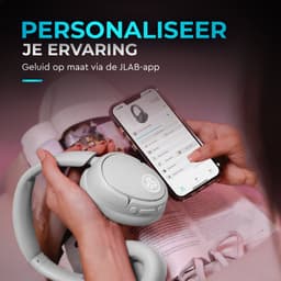 JLab Jbuds Lux ANC Draadloze Koptelefoon Bluetooth - Active Noise Cancelling Over Ear Hoofdtelefoon - 70 uur Batterijduur - Be Aware Audio - Multipoint - Aanpasbare Equalizer - Inklapbaar - Wit — thumbnail 2