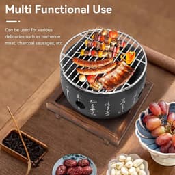 BBQ Grill - Japanse Stijl - Tafelblad Houtskool - Draagbare Mini - Gietijzeren Grill — thumbnail 4