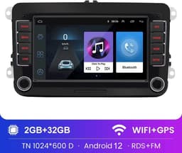 Autoradio - 2din - Apple Carplay - Android Auto - Geschikt voor Volkswagen Golf 5 6 Polo Passat B6 B7 Cc Skoda Jetta Universele Muiltmedia - Wifi Gps Navigatie - Achteruit Rij Camera - Zonder USB — thumbnail 2