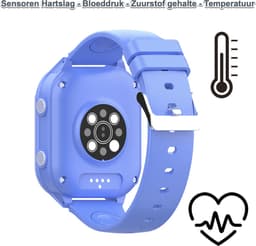 GPSHorlogeKids© - GPS horloge kind - smartwatch kinderen - WhatsApp - 4G videobellen - spatwaterdicht - SOS alarm -meting hartslag & temperatuur - incl SIM - Edge Pro Blauw — thumbnail 5