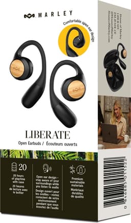House of Marley Liberate Open Draadloze Oordopjes - Open Ear Bluetooth Sport Oortjes - 20 uur Batterijduur - Zweetbestendig en Waterbestendig - USB C - Gemaakt van Duurzame Materialen - Zwart — thumbnail 5