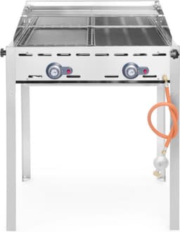 HENDI Windbestendige barbecue – 2 branders – roestvast staal – 11,6kW – 740x612x825 mm — thumbnail 1
