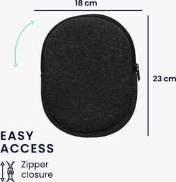 kwmobile hoes geschikt voor Sony WH-CH520 / WH-CH510 / MDR-ZX110 - 22,5 x 17 cm - Beschermhoes voor headset in antraciet / wit - Van neopreen — thumbnail 2