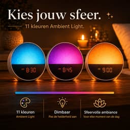 Wake Up Light Wekker met Zonsopgang Simulatie - Lichtwekker met Natuurgeluiden en Slaapgeluiden - 11 Kleuren - Snooze Functie - Slaaptrainer - Sunrise Alarm Clock — thumbnail 2