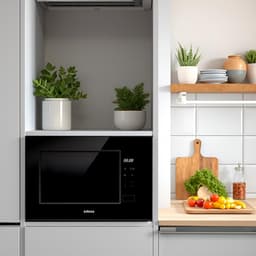 Inbouw Magnetron - Oven Grilloven - Snel Eten Bereiden - Frameloos Design - 20 liter - Zwart — thumbnail 2